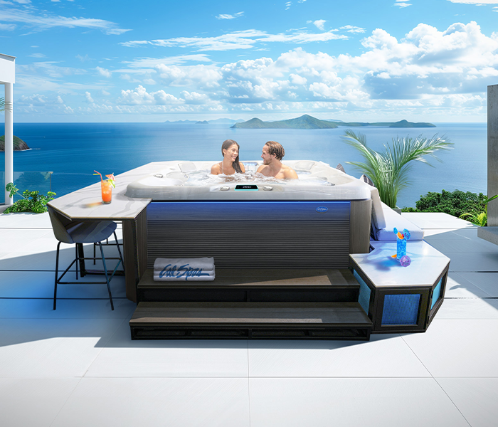 Calspas hot tub being used in a family setting - Sandy